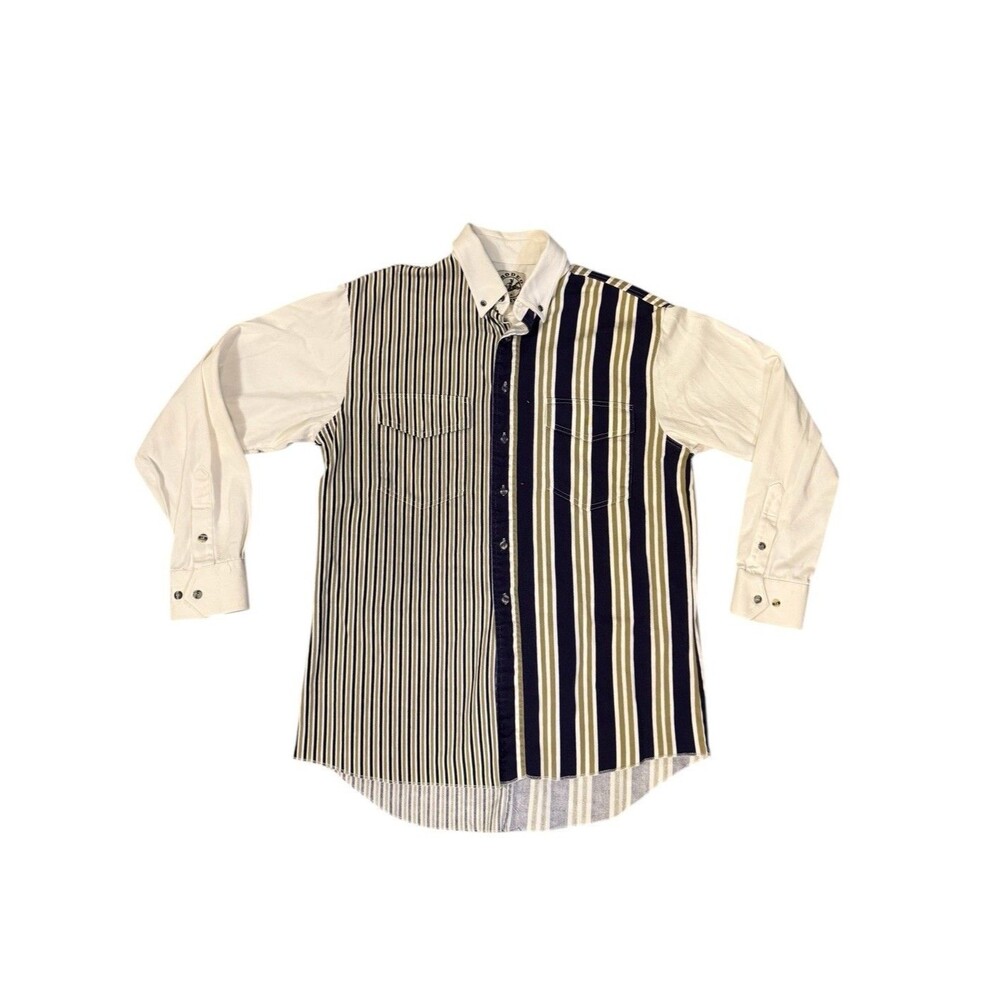 Vintage 90s Rodeo Active Western Multi‎ Striped Long Sleeve Shirt Size L